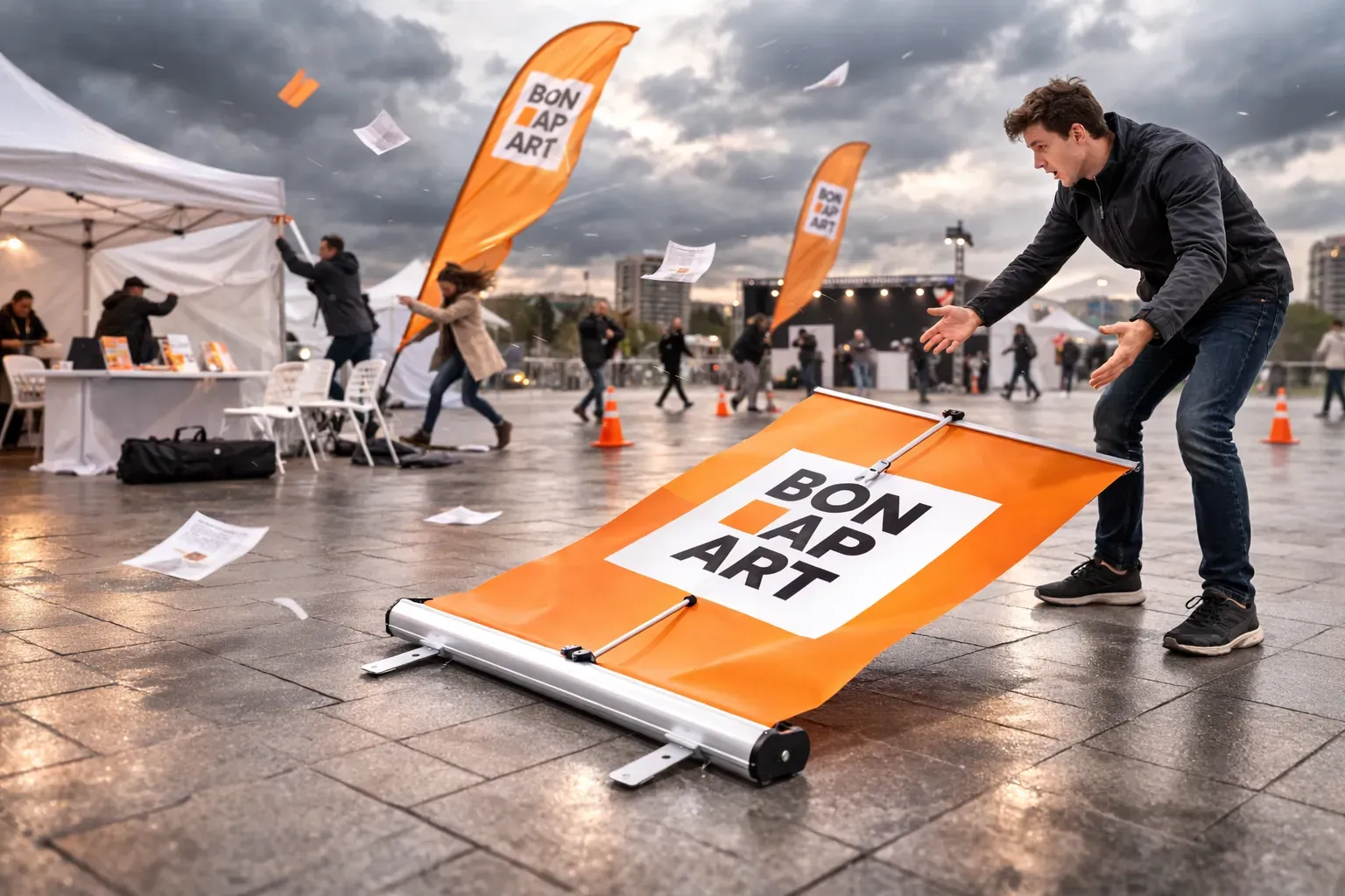 outdoor-события с roll-up стендом