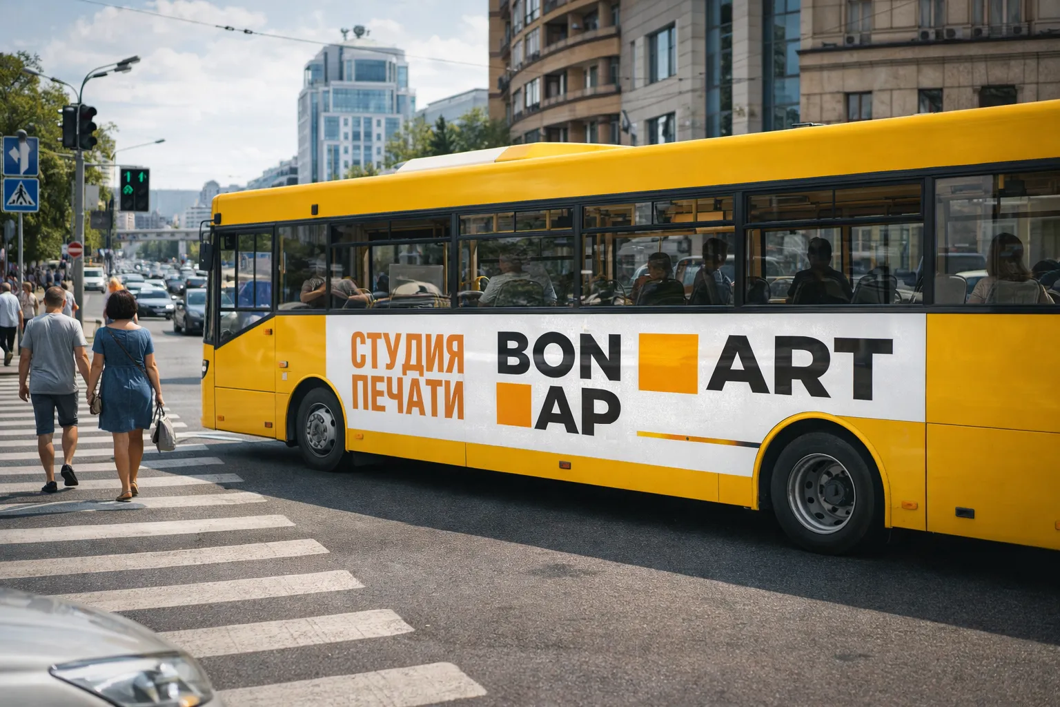 реклама на транспорте на пленке